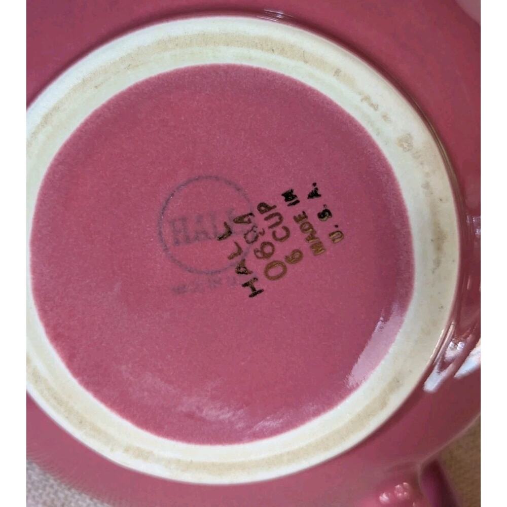 Vintage Hall China 0694 6 cup Teapot Mauve Rose Pink With Gold Trim/Flowers - Picture 13 of 16